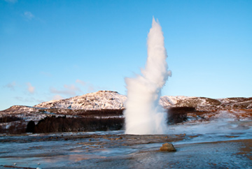 A geyser in golden circle, Iceland