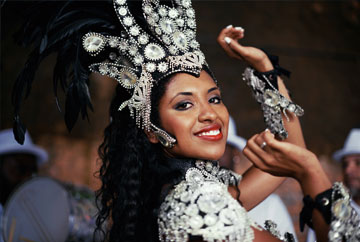 Samba dancer in Brazil, Latin America tour