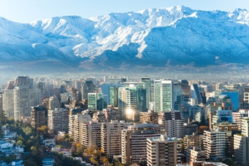 Santiago city and the Andes mountains
