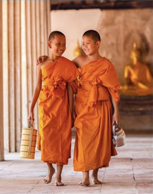 AAPI GHS CME Tour - Two Buddhist Kids Wlaking
